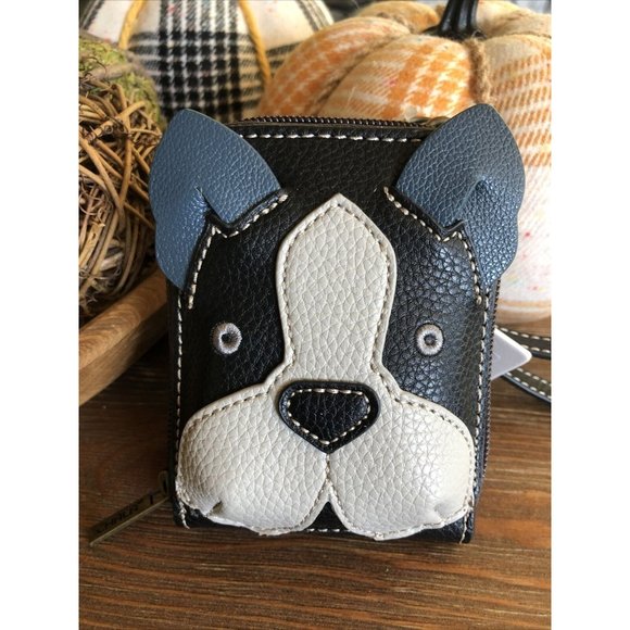 Chala Black and White Dog Clutch - Picture 1 of 11